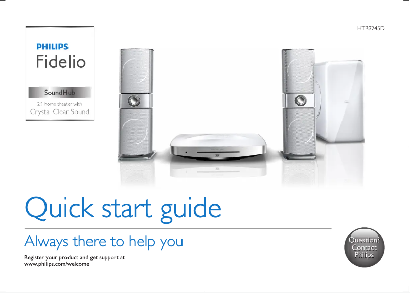 Page 1 of the manual Quick Start Guide Philips Fidelio HTB9245D