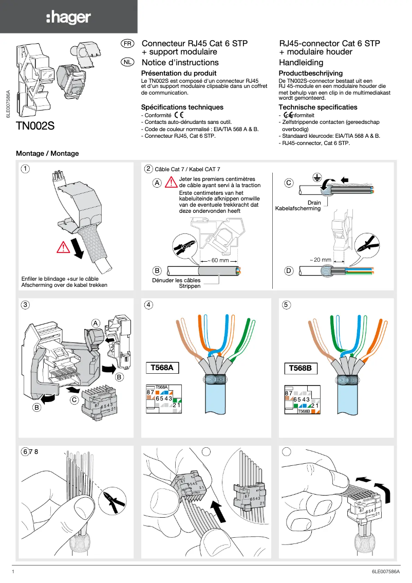 First page image of the manual for TN002S
