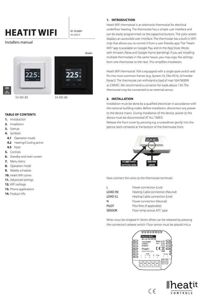 First page image of the manual for WiFi