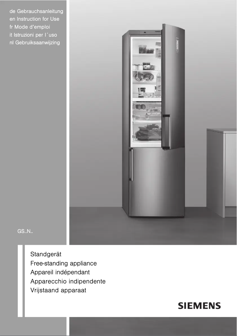Page 1 of the manual Instruction Manual Siemens GS36NBW30G
