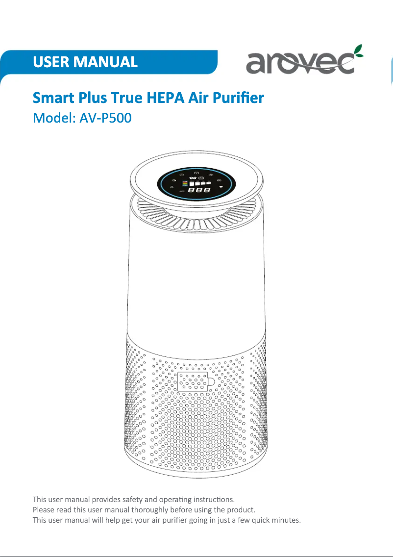 First page image of the manual for AV-P500