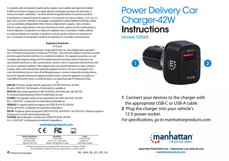 First page image of the manual for 102063