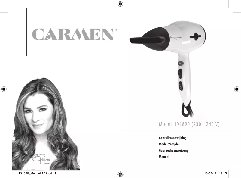 Page 1 of the manual User Manual Carmen HD1890