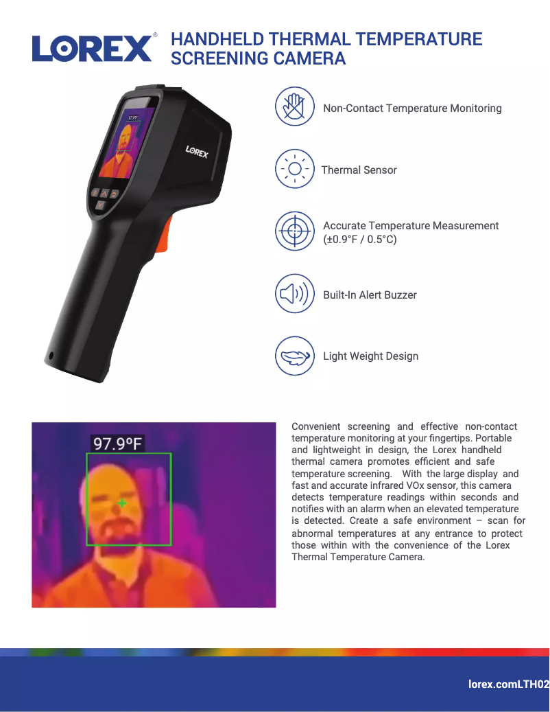 Page 1 de la notice Fiche technique Lorex LTH02