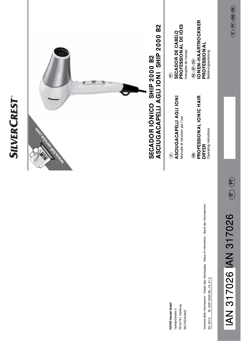 Page 1 of the manual User Manual SilverCrest SHIP 2000 B2