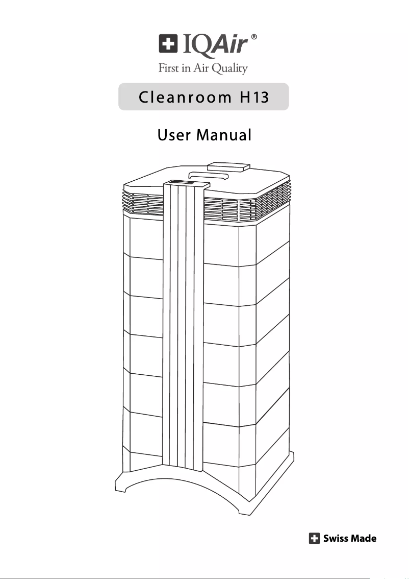 Page 1 of the manual User Manual IQAir Cleanroom H13