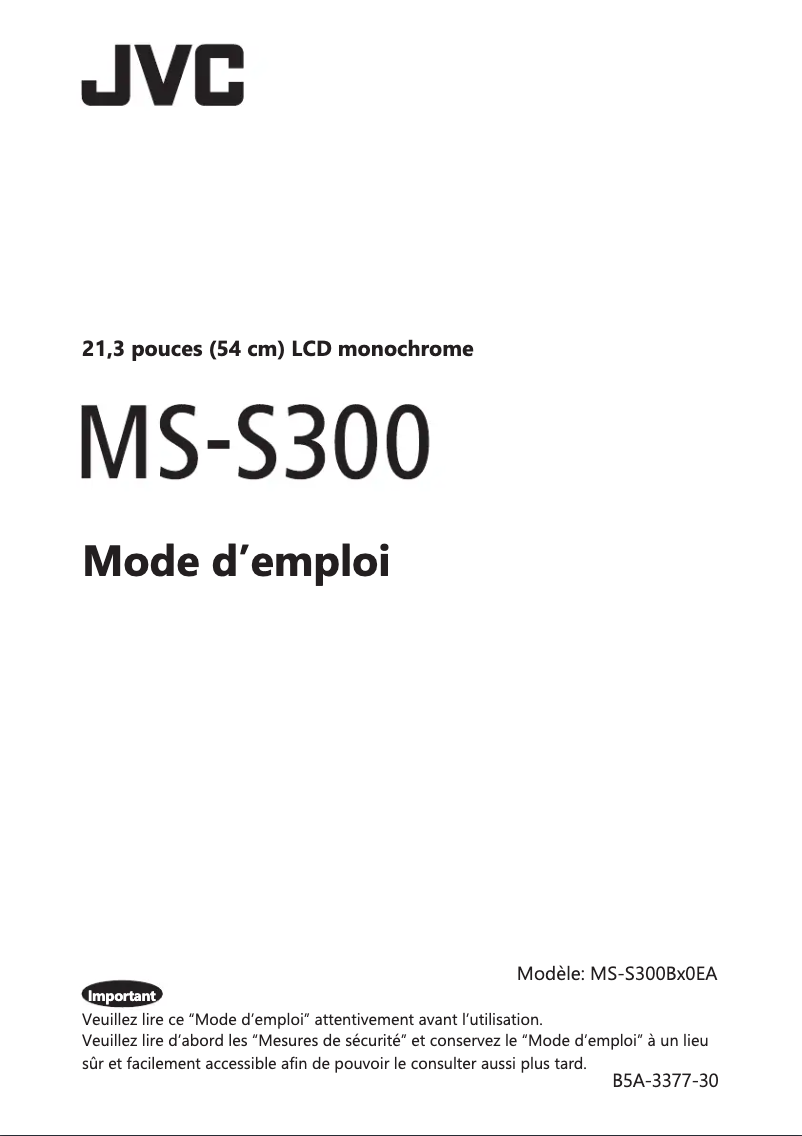 Page 1 of the manual User Manual JVC MS-S300