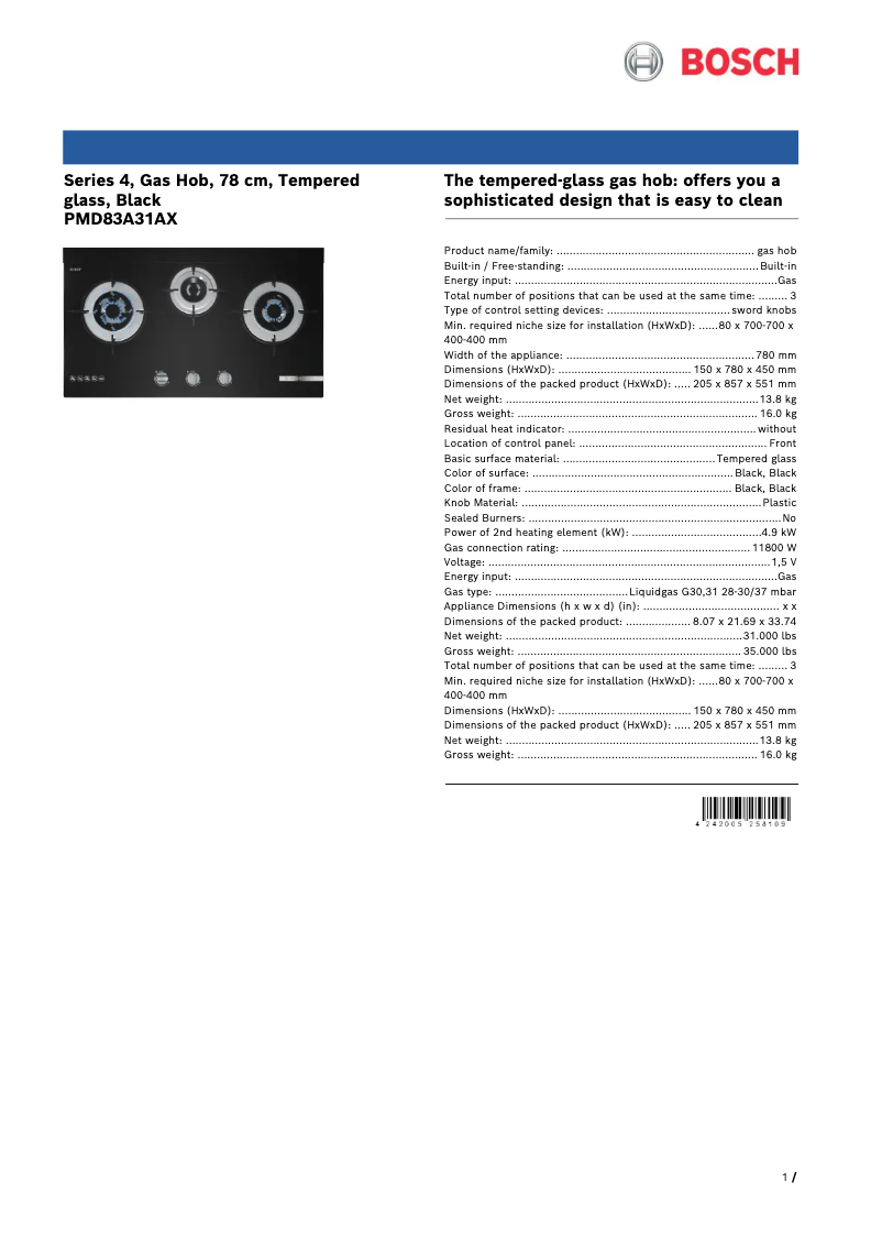 First page image of the manual for PMD83A31AX