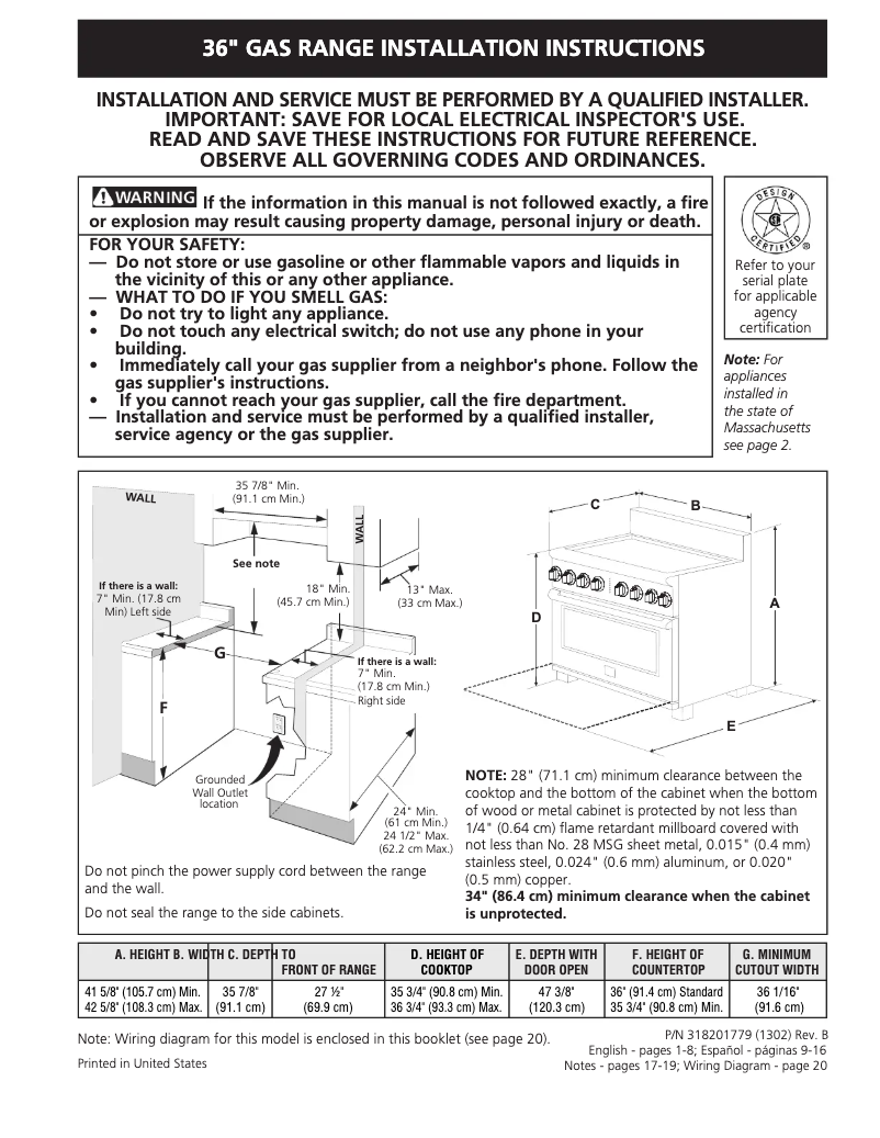 First page image of the manual for E36GF76JPS