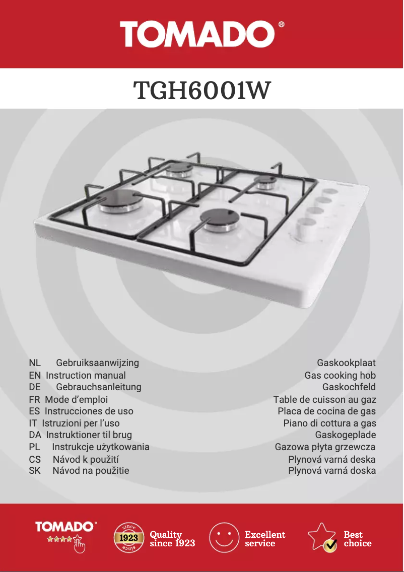 Image de la première page du manuel de l'appareil TGH6001W