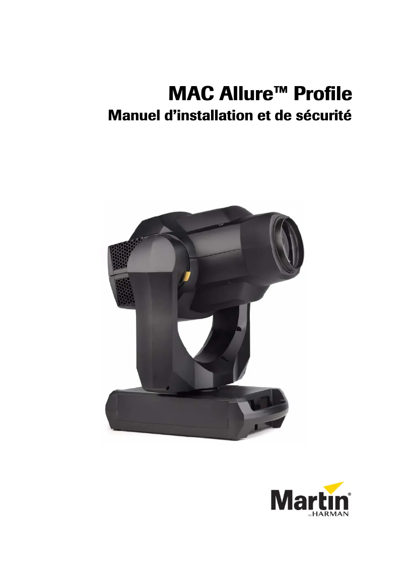 First page image of the manual for MAC Allure Profile