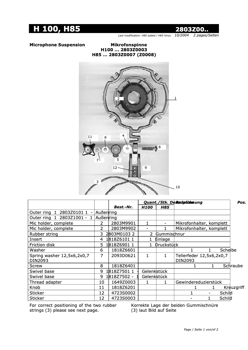 Page 1 of the manual User Manual AKG H85