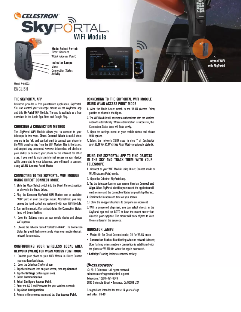 Page 1 of the manual User Manual Celestron SkyPortal
