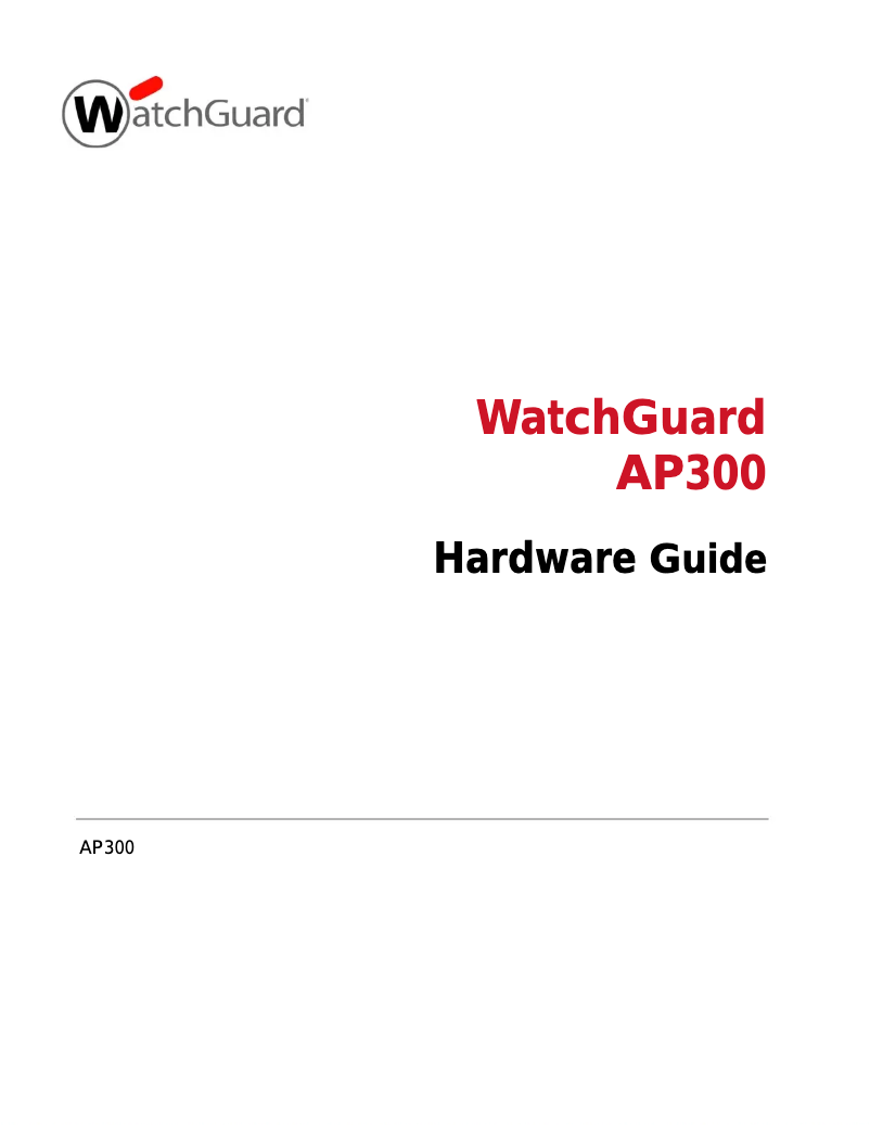 Page 1 of the manual User Manual WatchGuard AP300