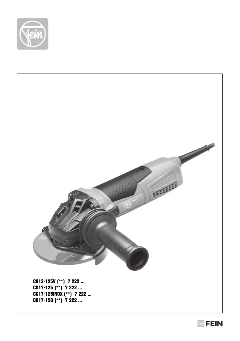 Page 1 of the manual User Manual Fein CG 17-150