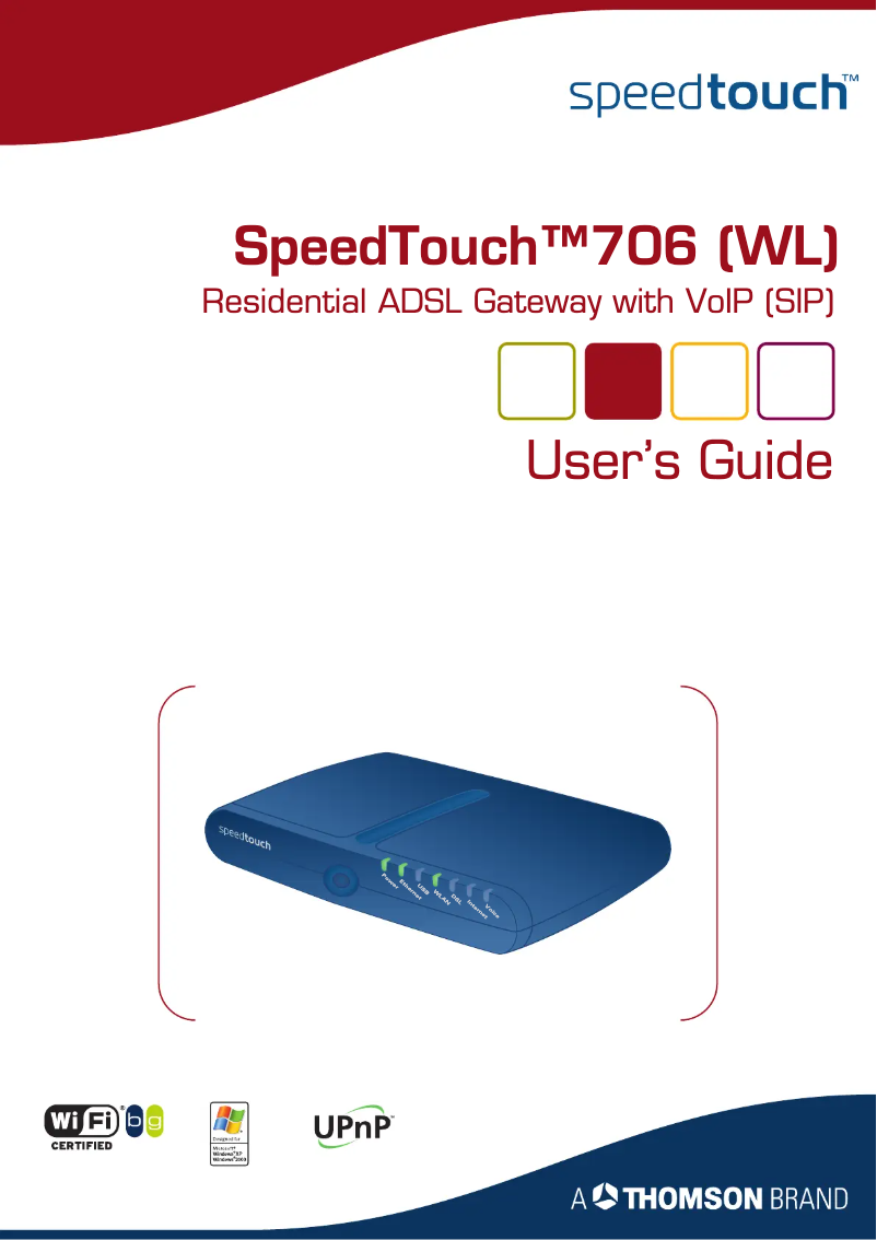 First page image of the manual for SpeedTouch 706 WL