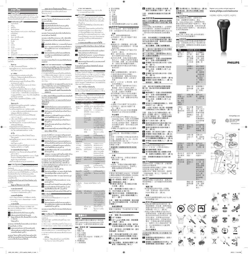 Page 1 of the manual User Manual Philips HQ915