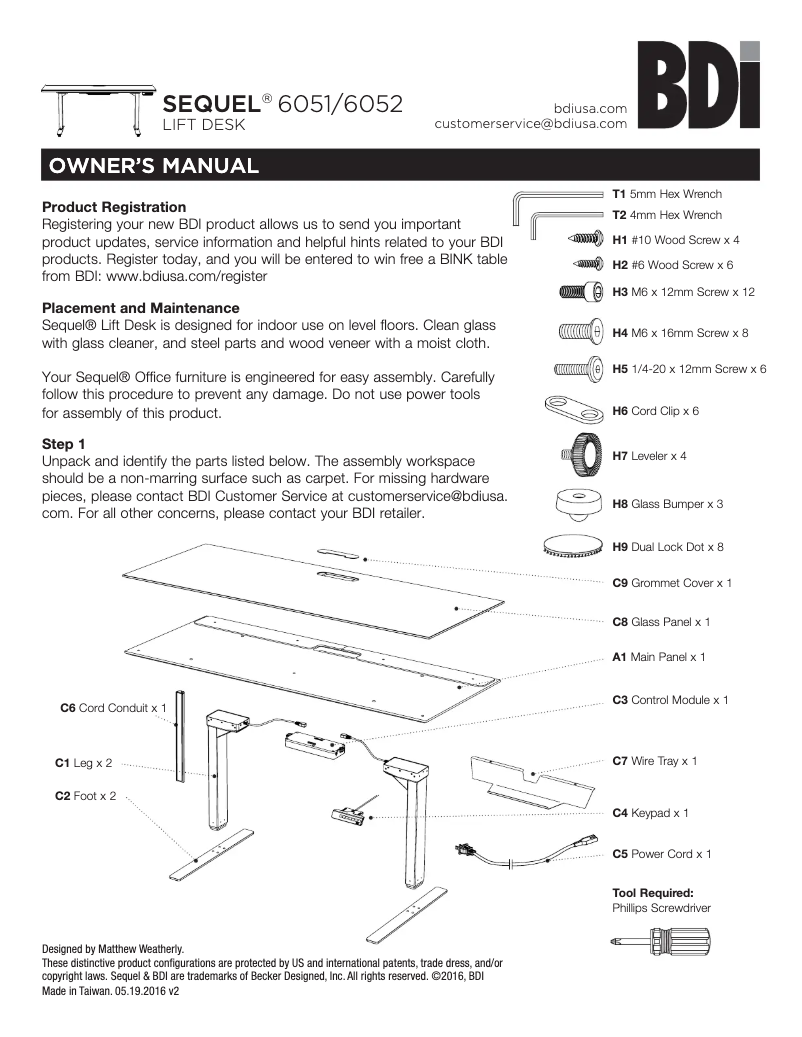First page image of the manual for Sequel 6052