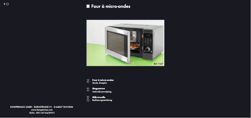 Page 1 of the manual User Manual SilverCrest KH 1167