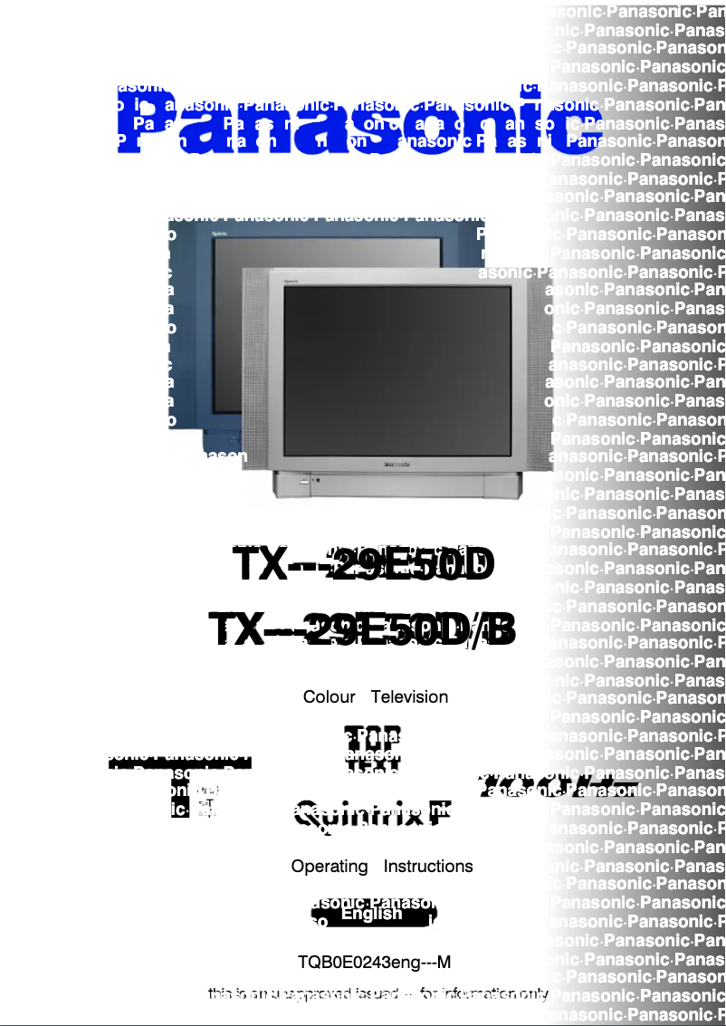 First page image of the manual for TX-29E50D