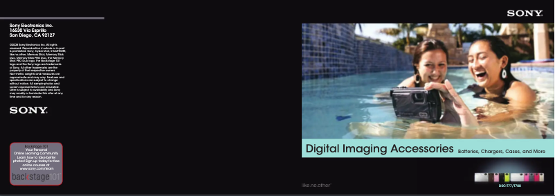 First page image of the manual for Cybershot DSC-T700