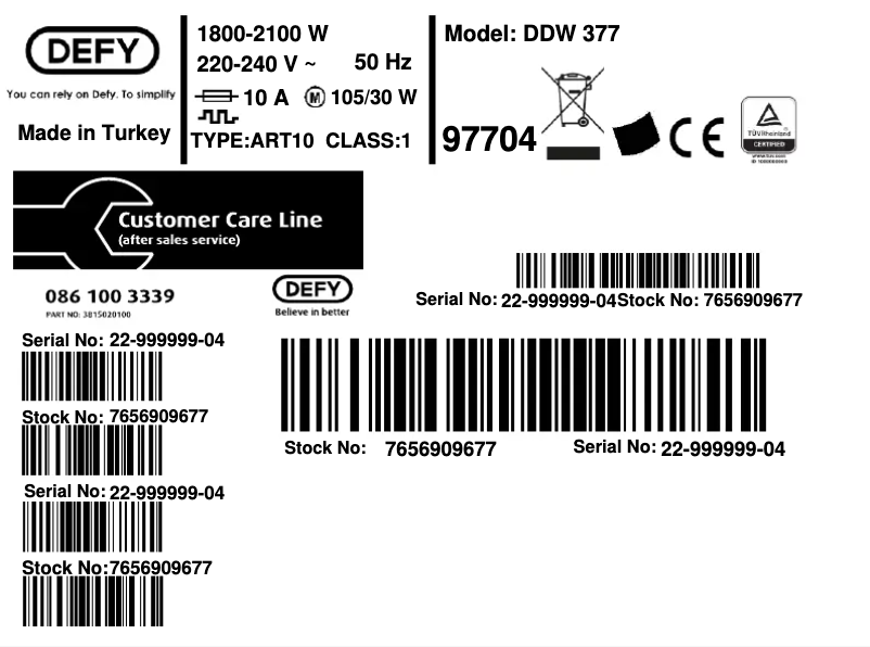 First page image of the manual for DDW 377