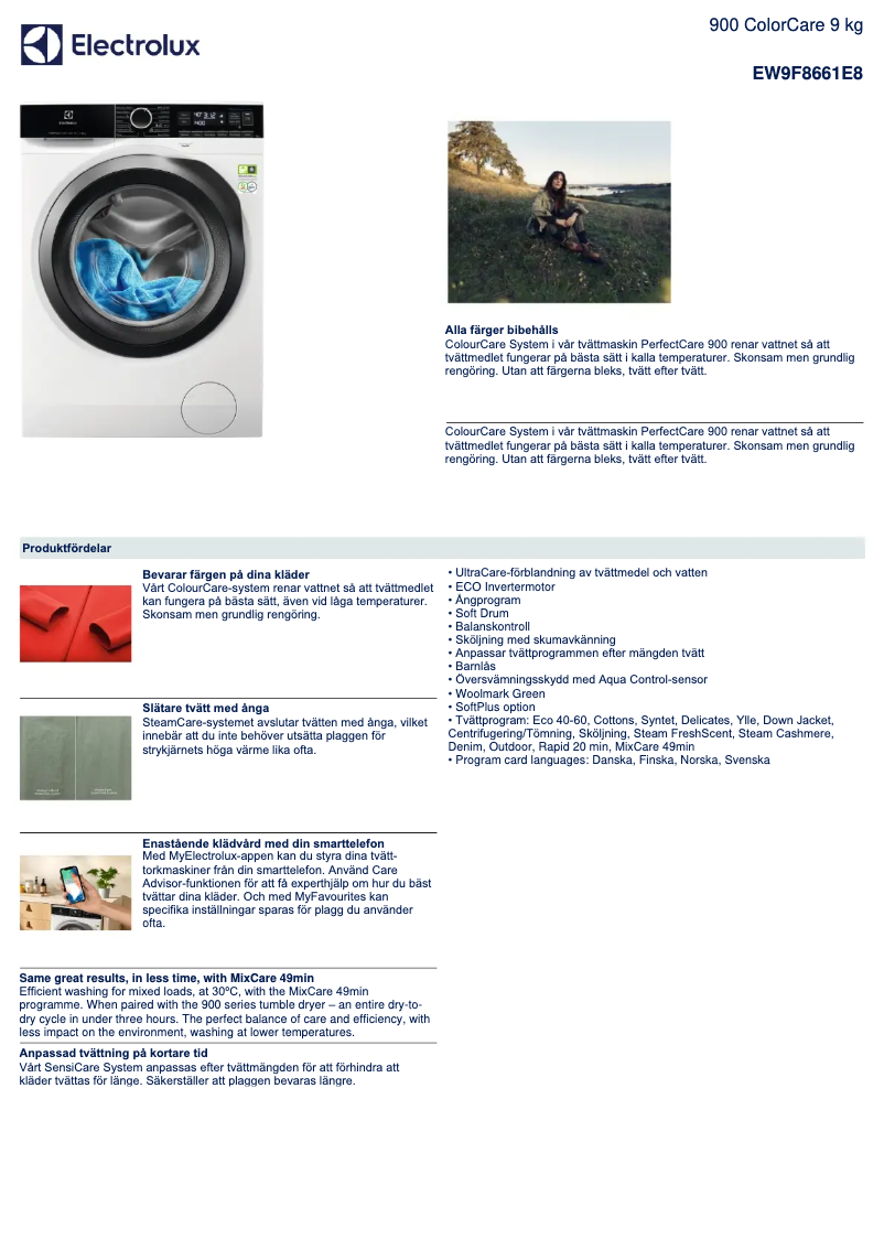 First page image of the manual for EW9F8661E8