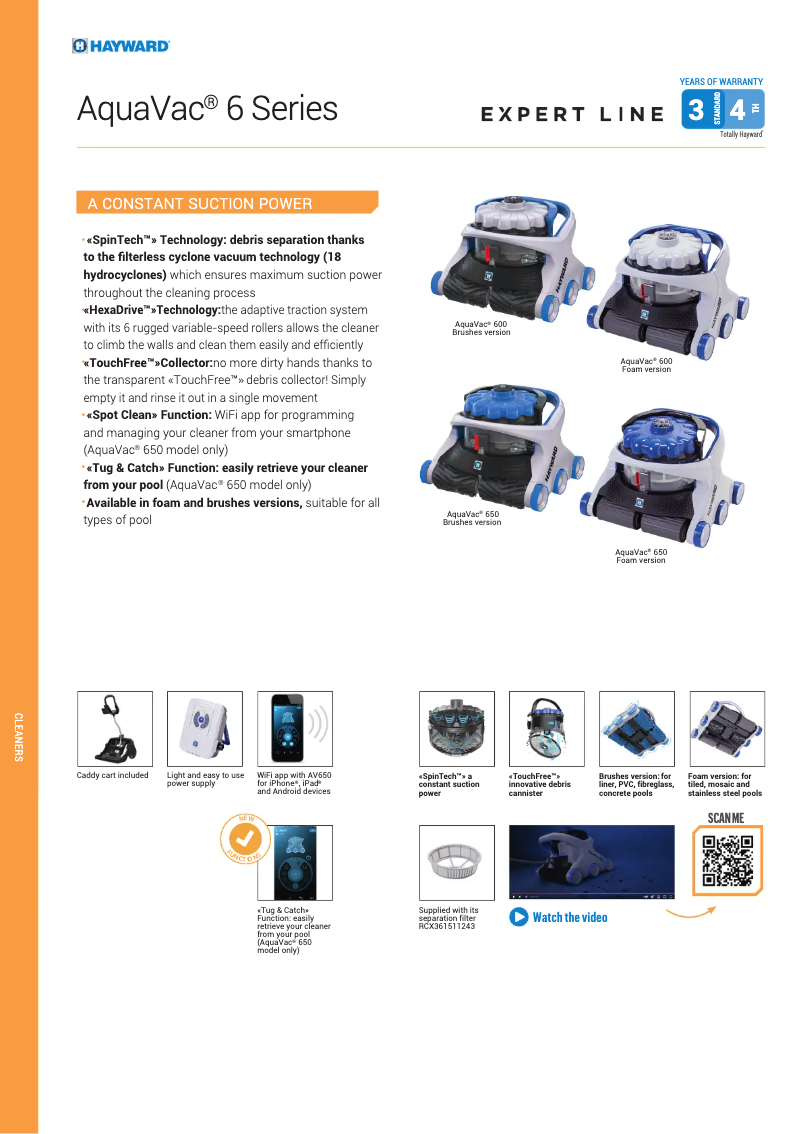 First page image of the manual for AquaVac 650