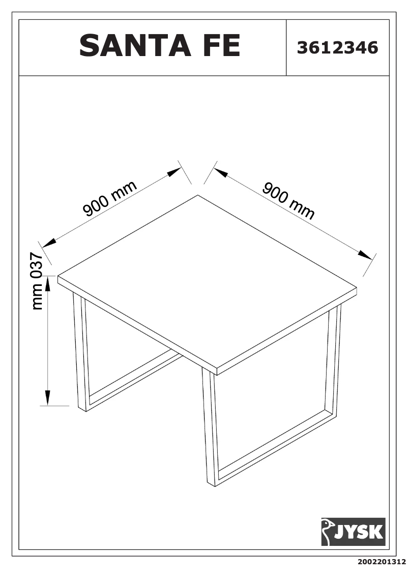 First page image of the manual for Santa Fe (90x90x73)