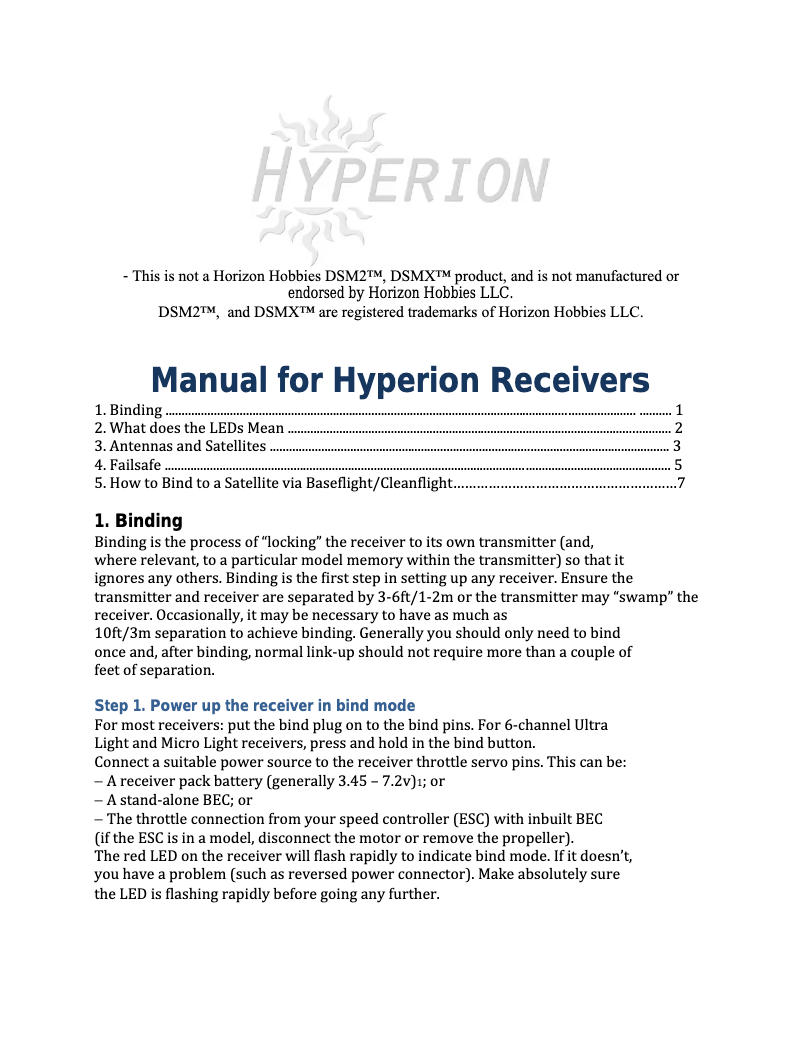 First page image of the manual for Receiver