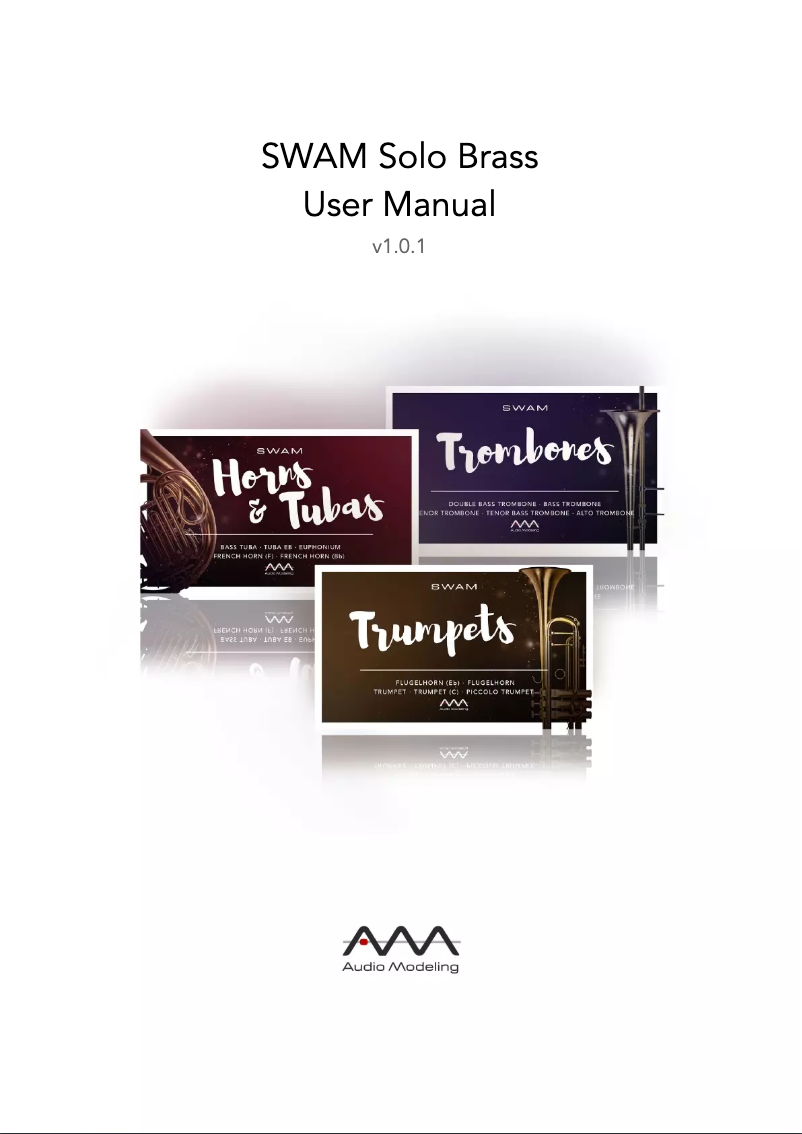 Page 1 of the manual User Manual Audio Modeling SWAM Solo Brass