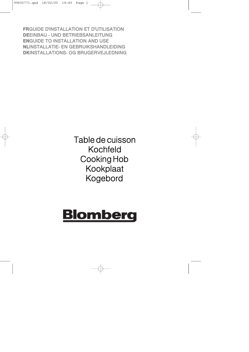 Page 1 of the manual User Manual Blomberg MIX 5400