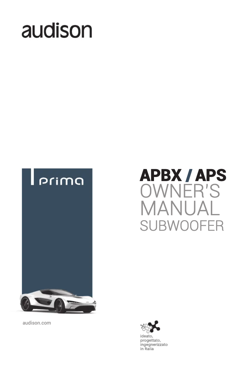 First page image of the manual for Prima APBX 8 R