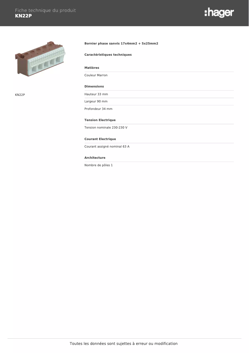 First page image of the manual for KN22P