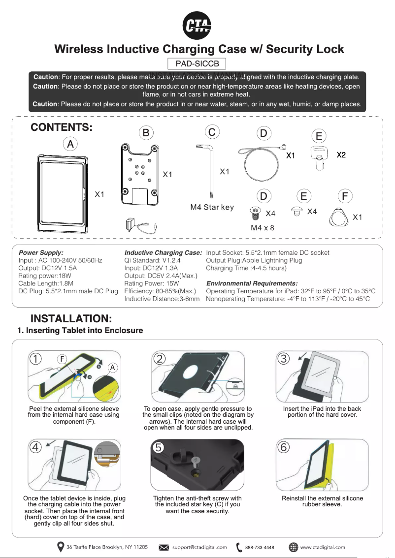 Page 1 of the manual User Manual CTA Digital PAD-SICCB