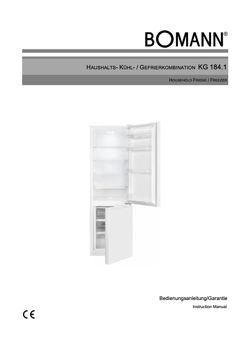 First page image of the manual for KG 184.1