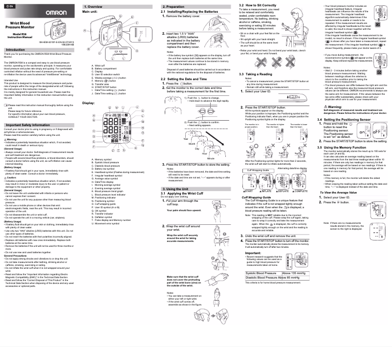 Page 1 of the manual User Manual Omron RS8