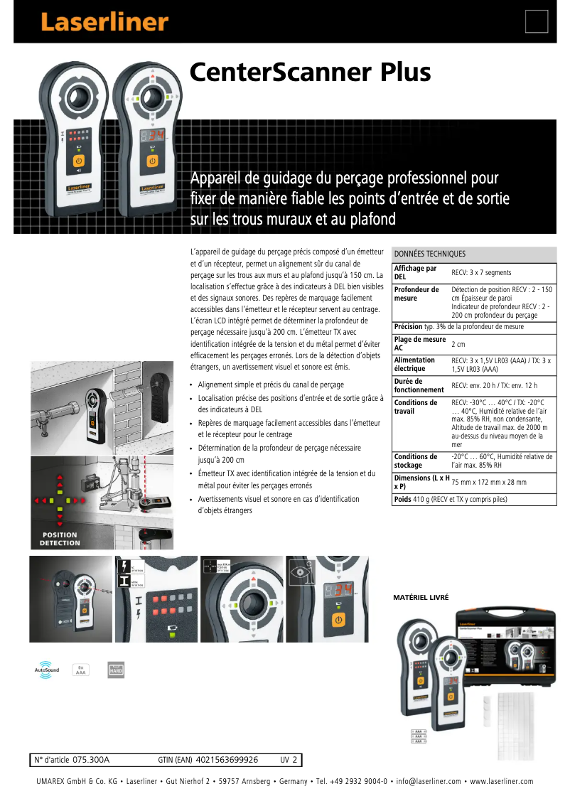 First page image of the manual for CenterScanner Plus