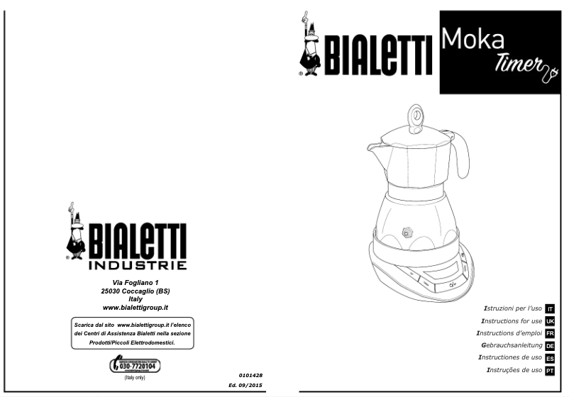 First page image of the manual for MOKA Timer