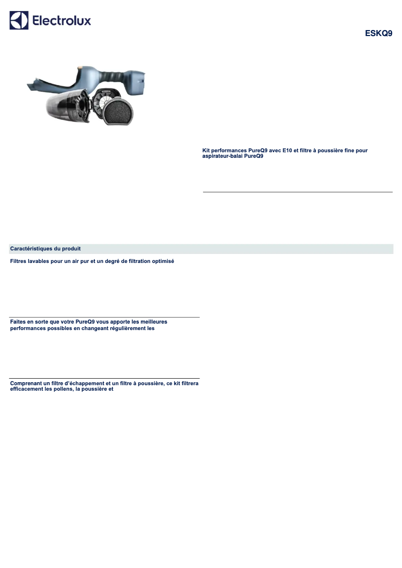 First page image of the manual for ESKQ9