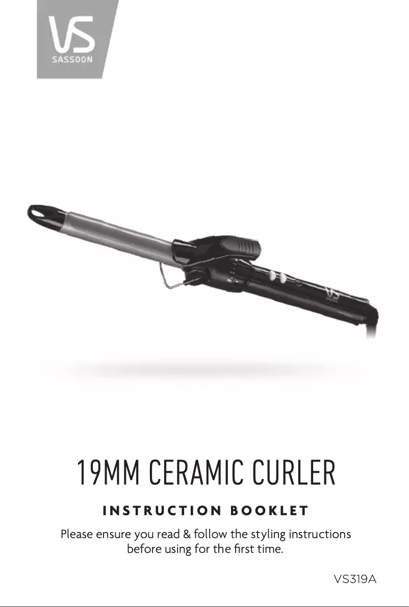 Page 1 of the manual User Manual VS Sassoon Ceramic Curler 19mm VS319A
