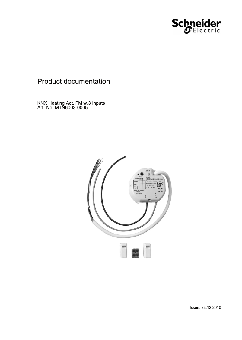Page 1 of the manual User Manual Schneider MTN6003-0005