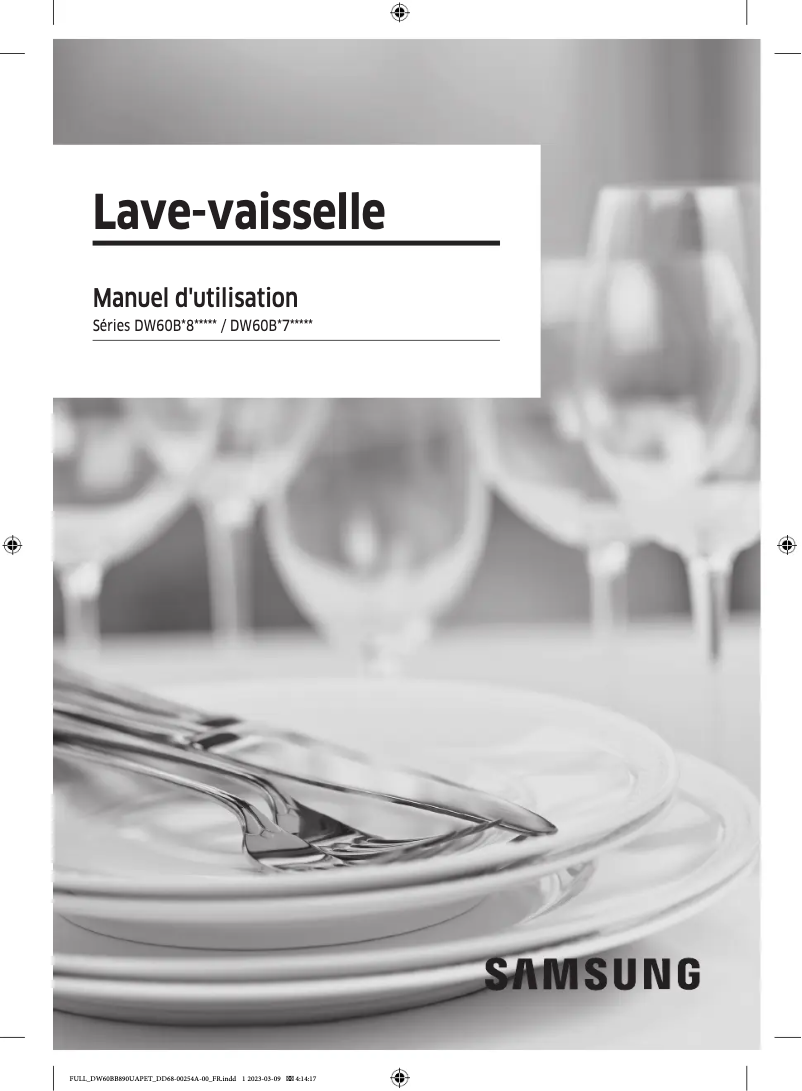 Page 1 of the manual User Manual Samsung DW60BG850B00ET