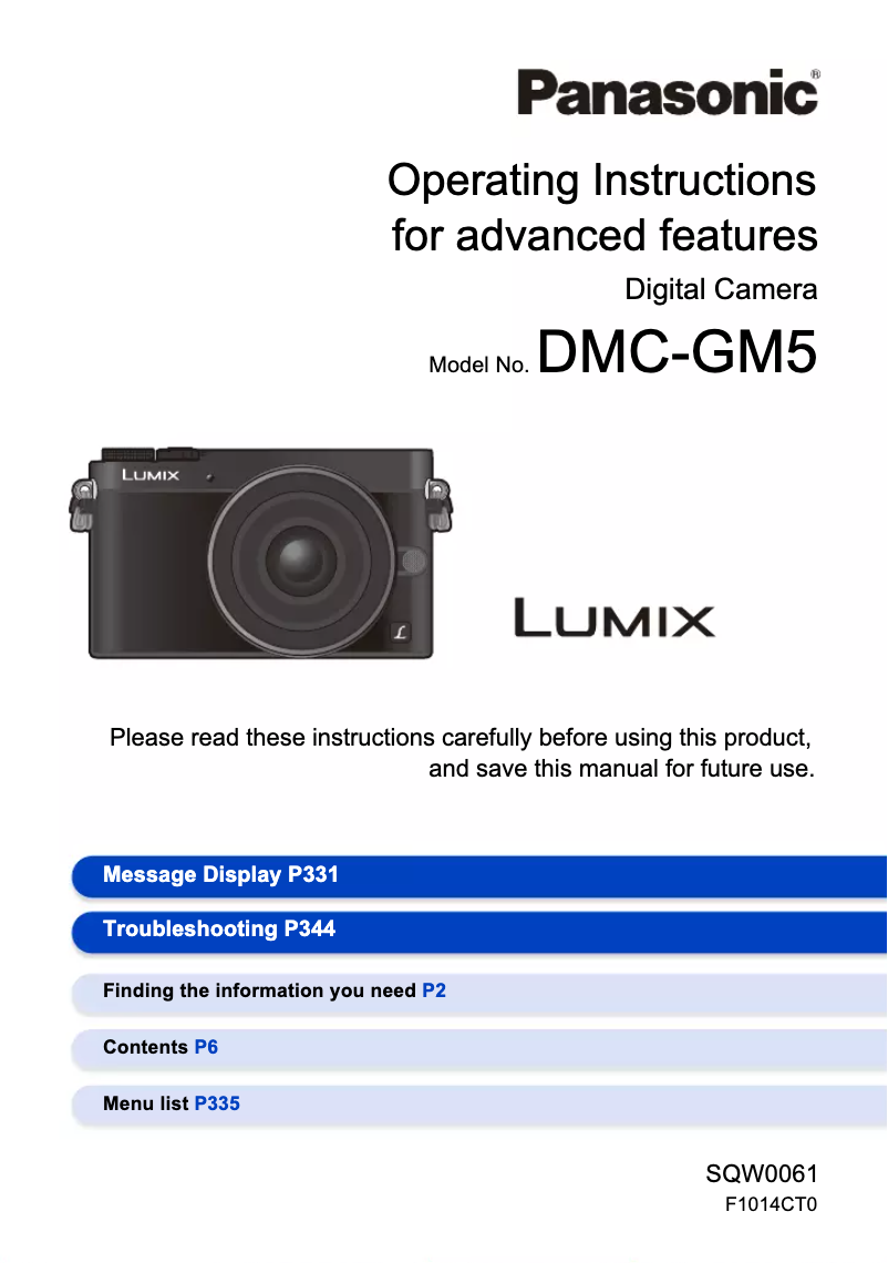Page 1 of the manual User Manual Panasonic Lumix DMC-GM5W