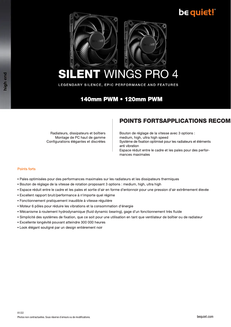 First page image of the manual for Silent Wings Pro 4