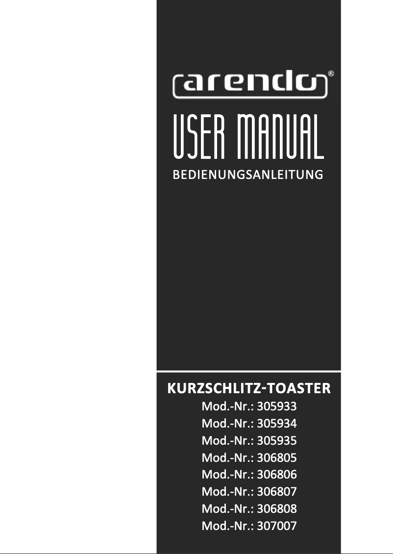 Page 1 of the manual User Manual Arendo Touch Compact 306806