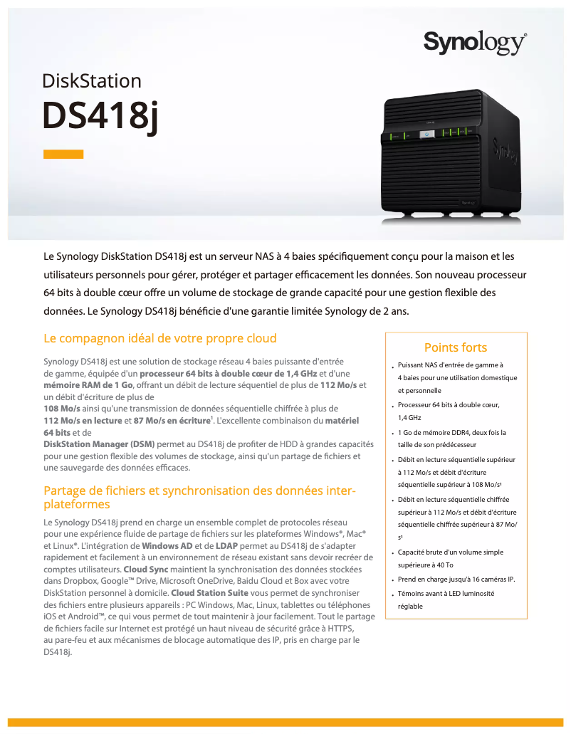 First page image of the manual for DiskStation DS418j