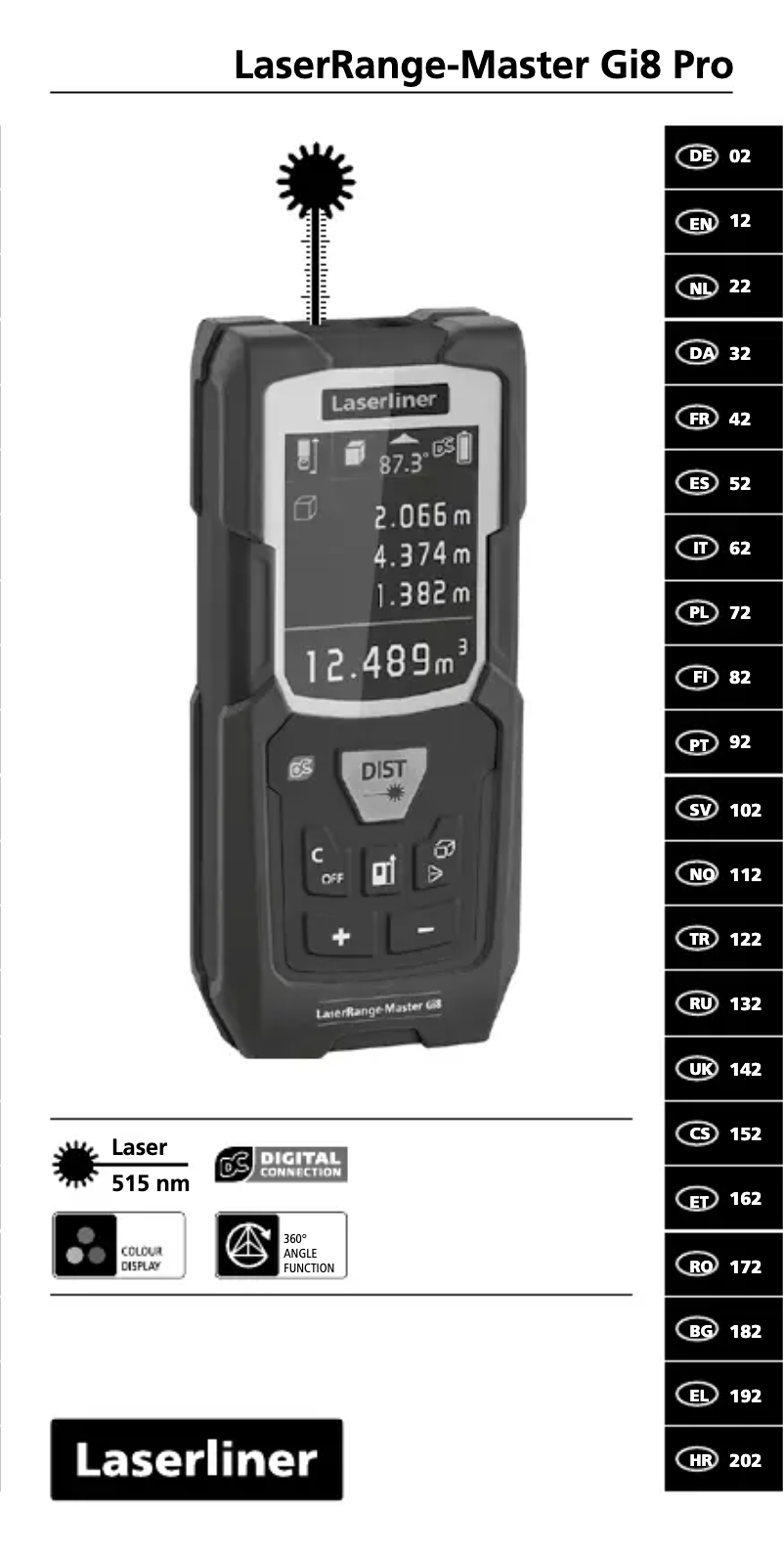 Page 1 of the manual User Manual Laserliner LaserRange-Master Gi8 Pro