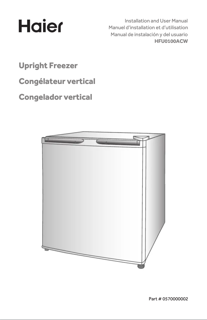 Page 1 of the manual Use and Maintenance Manual Haier HFU0100ACW