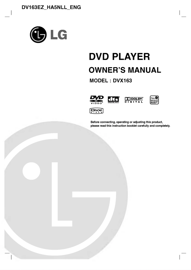 First page image of the manual for DVX163